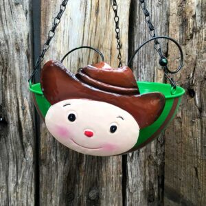 Cow Boy Hanging Basket